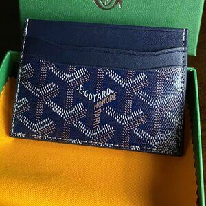 Goyard Cardholder Navy blue ID Case Wallet Card holder